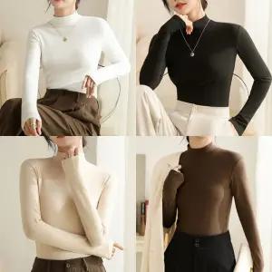 기모 목 폴라 티 셔츠 터틀넥 티셔츠 반목 히트텍 편안한 따뜻한 예쁜 글로벌와이