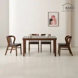 [/착불배송] 허그1400 포세린 통 세라믹 4인 식탁 세트 (식탁+의자4)