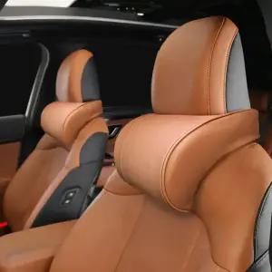 지엠지모터스 차량용 목쿠션 자동차 목베개 헤드레스트 가죽 메모리폼 목쿠션 2P 리얼넥