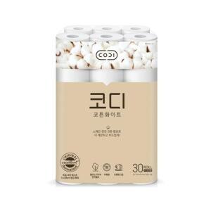 코디 코튼화이트 휴지 30m 30롤 1개