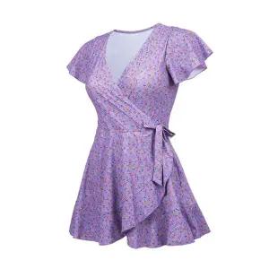 [레노마수영복](하남점)폴리백 증정 여성 셔링 플라워 모노키니 퍼플 RN-LS2E874-PP