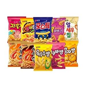 [너만아는과자점]농심 깡 시리즈 플러스 베스트 과자 10종 세트 / 새우깡 자갈치 꿀꽈배기