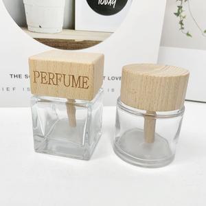 우드캡 차량용 디퓨저용기 50ml (원형, 퍼퓸사각) 디퓨져 유리 공병