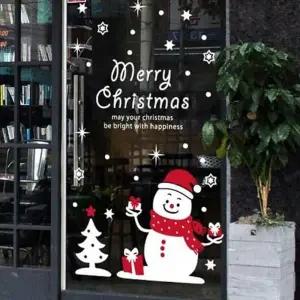 크리스마스 유리창데코 카페 출입문스티커 귀여운 눈사람시트지