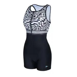 [레노마수영복](하남점) 폴리백 증정 여성 2부 웨이브체크 반신수영복 화이트 RN-LF2E062-WH