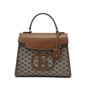 [헤지스](대구신세계)[HARIATO] H 레더 브라운 패치 시그니처 패턴 사첼백 M HIBA4F117K2