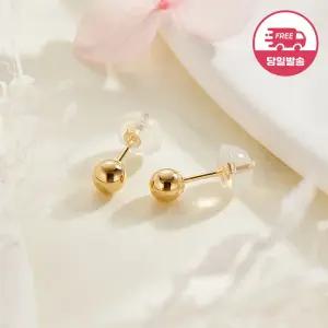 당일발송 14K 심플 베이직 볼 귀걸이 4mm 한쌍 JAE40405