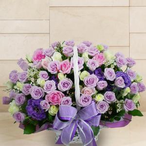 생일 기념일 꽃바구니배달 당일3시간 꽃배달 하진플라워 바이올렛 스노우 [A107]