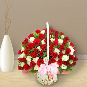 생일 기념일 꽃바구니배달 당일3시간 꽃배달 하진플라워 장미의 정원 [A007]