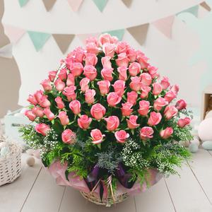 생일 기념일 꽃바구니배달 당일3시간 꽃배달 하진플라워 핑크 사파이어 [A023]