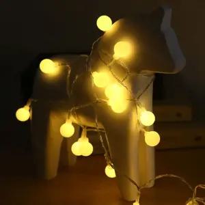 앵두 30P 투명선 웜 배터리형 크리스마스 캠핑 조명/LED/램프/줄/트리/라인/와이어/전구/알/꼬마전구