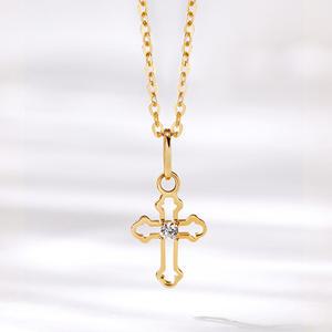 [골드팡] 14k 엔틱크로스라인 펜던트