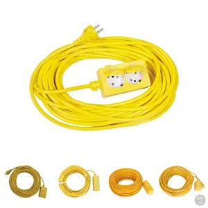 KD일렉트릭 2구 접지형 멀티탭 1.5x3x20m 2구 1EA/연장선/리드선/릴선/전기선/긴줄/전기릴/작업용/노란색