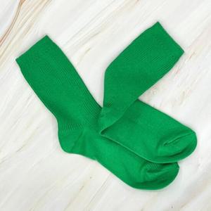 학생 직장인 그린 면양말  골지 장목