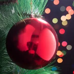 트리 장식볼 레드 유광 오너먼트 볼 12cm