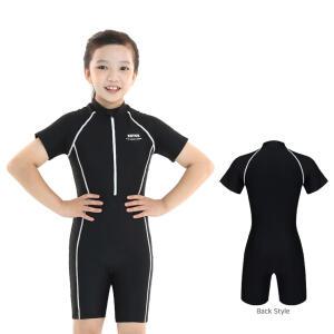 (Z2461블랙) 여아동11호~성인44/55(19호) 올인원 반팔3부 집업슈트반신수영복_라인몰여아수영복/생존수영복