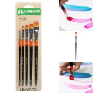 화홍 구성붓 세트 948F 평모 납작붓 디자인 페인팅 수채화 미술 브러쉬 (5본조)