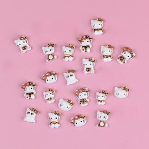 힙한 호피 키티 네일파츠 6종 5개입