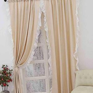 [HYIK9ECM_4B]암막커튼 2장 베이지 러블리 침실 안막커텐