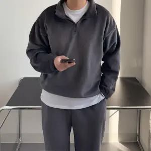 [노멀쉐이크][당일출고] 골덴 양털 기모 반집업 맨투맨 4color 오버핏 코듀로이 벨벳 겨울 커플