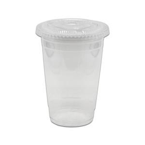 케이스코 투명 PET 아이스컵 +평뚜껑 세트 470ml 16온즈 92파이 100개