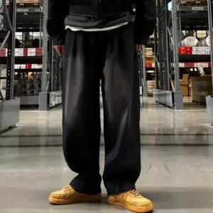 [피팅남]남자 턴팩 사계절 밴딩 와이드 벌룬 핀턱 청바지 데님