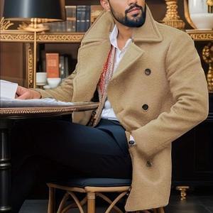 해군 피코트 남성 남자 S 더블 반코트 네이비 숏코트