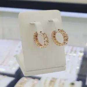 [파이치치]14k 골드/금 여자 핑크골드 컷팅 기본 원터치 링 귀걸이 12GPKJJD48대