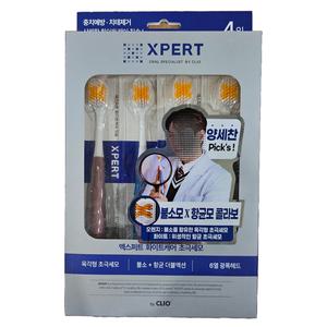 크리오 엑스퍼트 화이트케어 초극세모 칫솔 4개입 2개