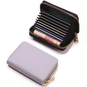 [JHQS796H_4B]아코디언 지퍼 가죽 여성지갑 명함케이스