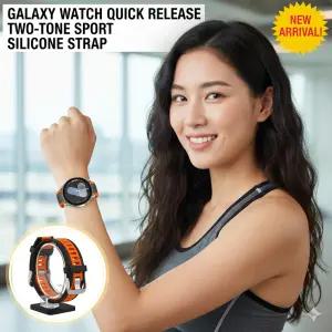 퀵릴리즈 투톤 스포츠 실리콘 스트랩, 갤럭시 워치 7 6 5 프로 4 44mm FE 40mm, 액티브 2 밴드 액세서리, 20mm