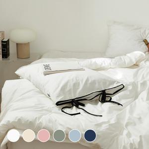 1+1 쁘리엘르 마이호텔 리본 60수 고밀도 워싱 홑겹 베개 커버 50X70