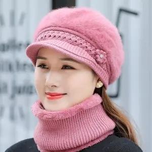 여성 방한 털모자 목토시 넥워머모자세트/귀도리 벙거 보온모자 스키장모자 낚시모자 겨울등산모자 워머 귀