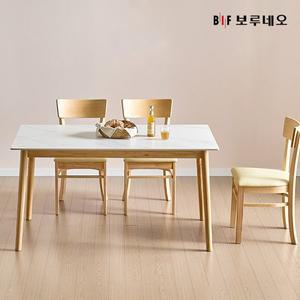 [보루네오하우스]앳홈 위즈 뉴잉 원목 통세라믹 4인용 식탁+의자 4개