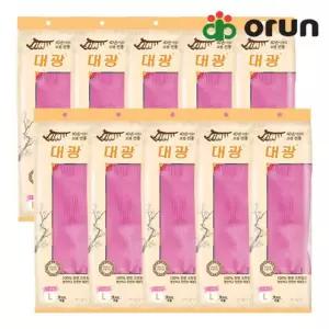 오런 대광 고무장갑 대형 L 핑크 X 10개