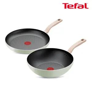 테팔 인덕션 민트 세이지 2종(후라이팬28+웍28)