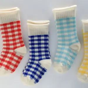 유아 아동 체크 양말세트 4족 미끄럼방지 아기 양말/어린이/삭스/초등생/키즈/패션/논슬립/캐주얼/선물