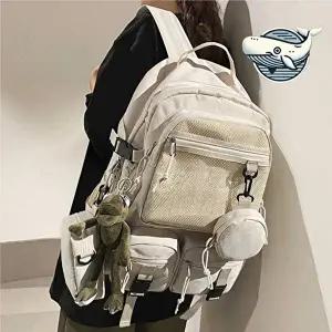 다용도 메쉬포켓 백팩 학생용 캐주얼 책가방-WFH2UWA