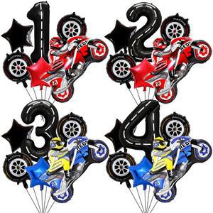 남아용 경주용 자동차 풍선 세트 오토바이 호일 풍선 생일 파티 용품 모터크로스 더트 바이크 레이싱 파티
