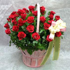이지플라워 꽃바구니 빨간장미바구니 기념일 고백 축하 생일 선물 꽃배달