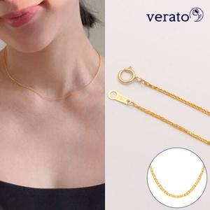 베라토 24K 순금 베이직 데일리 체인 목걸이 1.5g 기본 레이어드 반돈 얇은 여성 여자 줄 18K 장식