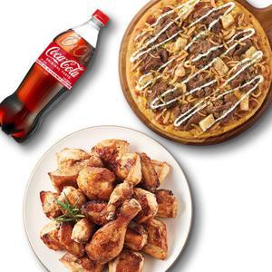 [굽네치킨] 오리지널+갈비천왕 플러스 피자+콜라1.25L
