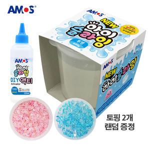 아모스 아이슬라임 놀이세트 투명슬라임 600g + 액티+토핑랜덤2개