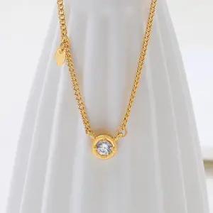 여자 순금 목걸이 11.25g [클래식 민줄 큐빅]