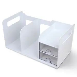 시스맥스 서랍책꽂이 화이트 2단 서랍 책 소품 보관 서류꽂이 책진열대 데스크멀티박스