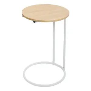 원형 원목 무늬 소파 사이드테이블