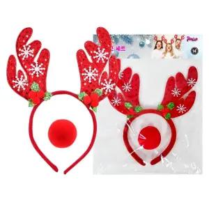 Party Club 루돌프 세트 머리띠 스펀지코/행사용머리띠/놀이동산머리띠/놀이공원머리띠/행사머리띠