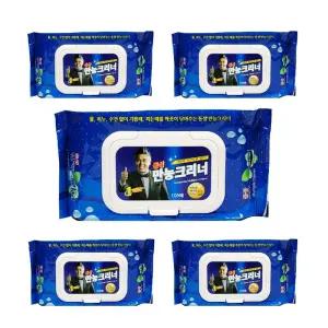 만능 크리너 100매 5개 청소포 청소클리너 티슈 주방/찌든때/제거/살균/기름때/다목적/청소용/가스렌지/물