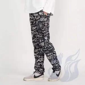 겨울 남성 기모 통바지 두꺼운 빅사이즈 바지 따뜻한 겨울용