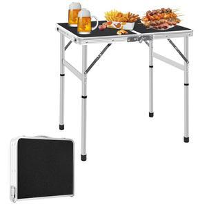 캠프 필드 알루미늄 접이식 작은 테이블, 조절 가능한 높이의 가벼운 휴대용 캠핑 테이블 피크닉 비치 야외용(소형)(블랙B)